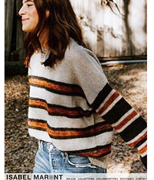 Isabel Maran* Etoile Striped Sweater;$680.00 따스한 컬러감과 여유로운 핏감에 반해요~~(특가세일 30% 할인이벤트/현금가/반품교환불가/정가99000)