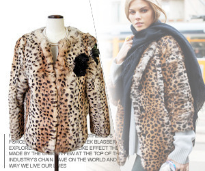 Leopard rabbit fur jacket - 흔치않은 디자인과 퀄리티를 만나보세요~  (비비스타일 한정 40% 할인이벤트/현금가/반품교환불가/ 정가287000)
