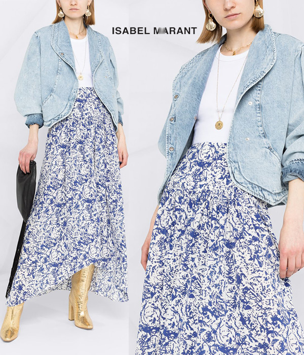 Isabel Maran* blue printing skirt;언발란스한 길이감과 컬러감이 너무 매력적인 스커트~~;피팅추가