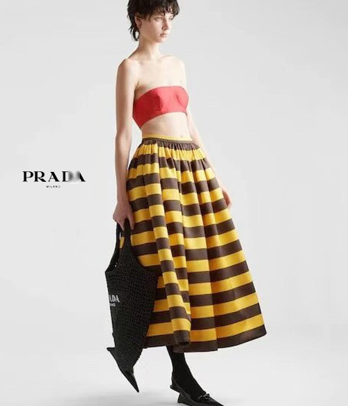 PRAD*  yellow striped skirt ;그야말로 로맨틱해지는  하이웨이스트 스커트!!