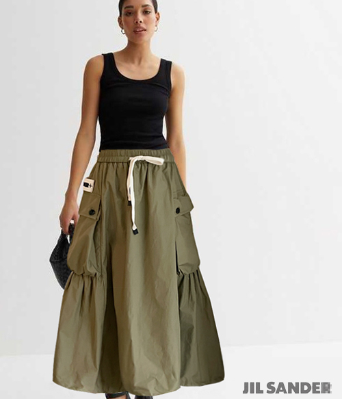 Jil SANDE* cargo skirt ;투웨이로 만나보실수 있는 체형커버까지 완벽한 밴딩스커트!! 피팅추가