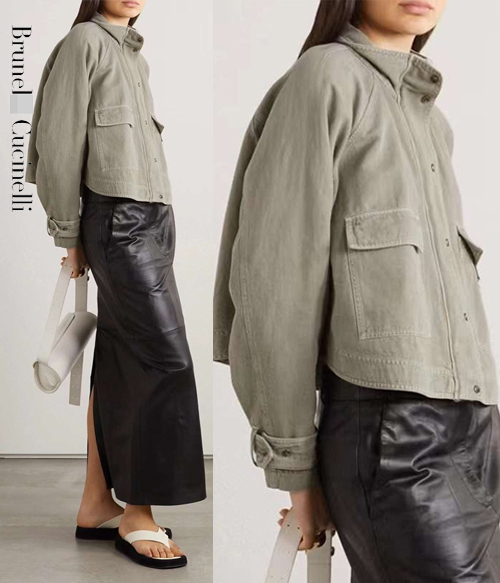 Brunello Cucinell* jacket ;모닐리 체인으로 고급스럽게 캐쥬얼한 하이넥 자켓~~