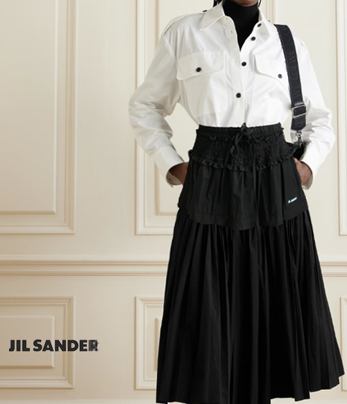 jil sande* banding skirt ;로고패치 디테일로 고급스럽고도 밴딩 웨이스트로 편안한 러블리스커트!!