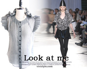 Givench* frill stripe blouse -러플포인트가 너무 이뻐욧^^;피팅추가(현금가/반품교환불가/정가 77000원)