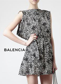 balenciag*(or) scribble printed silk dress - 여리여리한 핏에 반할~ 한정수량입고; 주문폭주!!