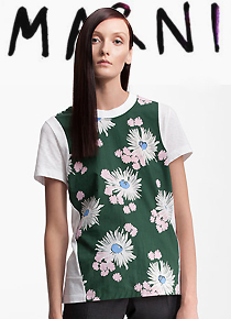 Marn* floral pattern print t shirt - 너무나 오랜만에 입고된 마르*.. 한정수량^^ ;;(비비스타일 한정 50% 할인이벤트/현금가/반품교환불가/ 정가77000)