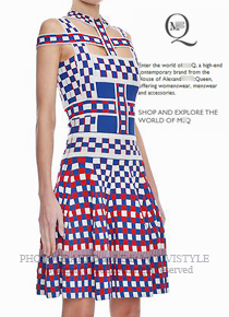 alexander mcquee* stretch knit jacquard dress - 모던한 패턴의 그래픽 드레스!! (특가세일 50% 할인이벤트/현금가/반품교환불가/정가94000)