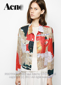 acn*(or) wallpaper photo collage jacket - 패턴감이 예술!! 유니크한 숏자켓~(비비스타일 한정 20% 할인이벤트//반품교환불가/ 정가144000)