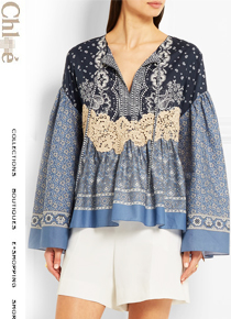 Chlo* lace-appliqued blouse;루즈한 핏으로 시원하게 만나보실수 있어요!!(특가세일 30% 할인이벤트/반품교환불가/정가90000)
