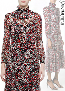 saint laure* leopard dresss ; 우아한 감각과 실루엣이 돋보이는 감각적인 드레스!