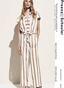 Proenza Schoul**(or)Striped Linen Jumpsuit ; $370.00 도회적인 느낌 가득한 시원한 린넨 점프수트!! ;피팅추가