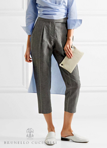 Brunello Cucinell*(or) cropped striped stright-leg pants - 리테일가 $1075.00 제대로된 포멀룩을 찾으신다면~ 