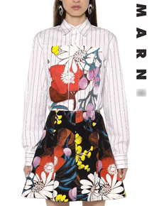 marn*(or) floral print stripe shirt ;$840.00 이 가격으로 만나보기 힘든 행운같은 기회!!(특가세일 30% 할인이벤트/반품교환불가/정가189000)