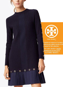 Tory Burc* pleated bottom knit dress; $684.00 피팅감이 남다른 니트원피스~입어보면 반해요^^ ;피팅추가
