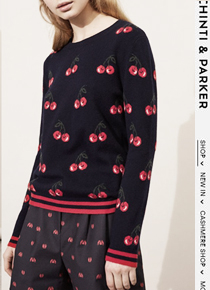 Chinti and parke*(or) Cherry cashmere sweater;$465 어두운 겨울 옷장속에서 상큼하게 포인트가 되어드릴 캐시미어 스웨터~~