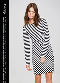 theor*(or) mixed stripe dress - 베이직함을 벗어나지 않으면서도 디테일을 충분히 겸비한!!