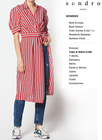 sandr*(or) red striped dress;$395.00 원피스로도 로브로도 스타일을 완성해주는 스트라잎 셔츠드렛!!