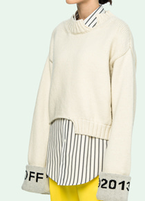OFF WHIT* WHITE KNITWEAR; $2,692 스타일리시함 가득한 크롭 스웨터!!!(특가세일 20% 할인이벤트/반품교환불가/정가159000)