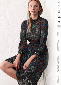 sandr*  Folk-Print Midi Dress;직접 만나보면 더욱 만족하시는 롱드렛!! ;피팅추가