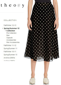 Theor*(or)  Dot Silk Skirt ;$455.00 다시는 만나볼수 없는 가격으로 소량입고!!