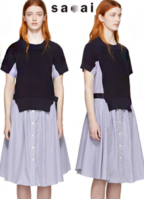 Saca*(or)  Knit Panel Dress; $645.00 어떤 체형도 커버해드리는 루즈핏 드레스!!