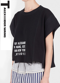 T BY ALEXANDER WAN*(or)  T-Shirt in Black ;$265.00 오버사이즈의 유니크함 가득한 탑!!