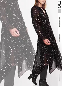maj* star printing dress;언발란스한 스커트 라인이 아주 멋스러운!!