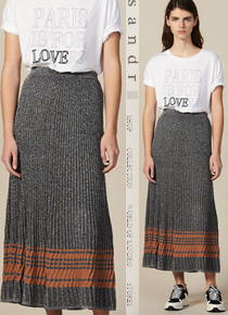 Sandr* pleats skirt;$245.00; 은은한 펄감이 매력적인 밴딩스커트!!